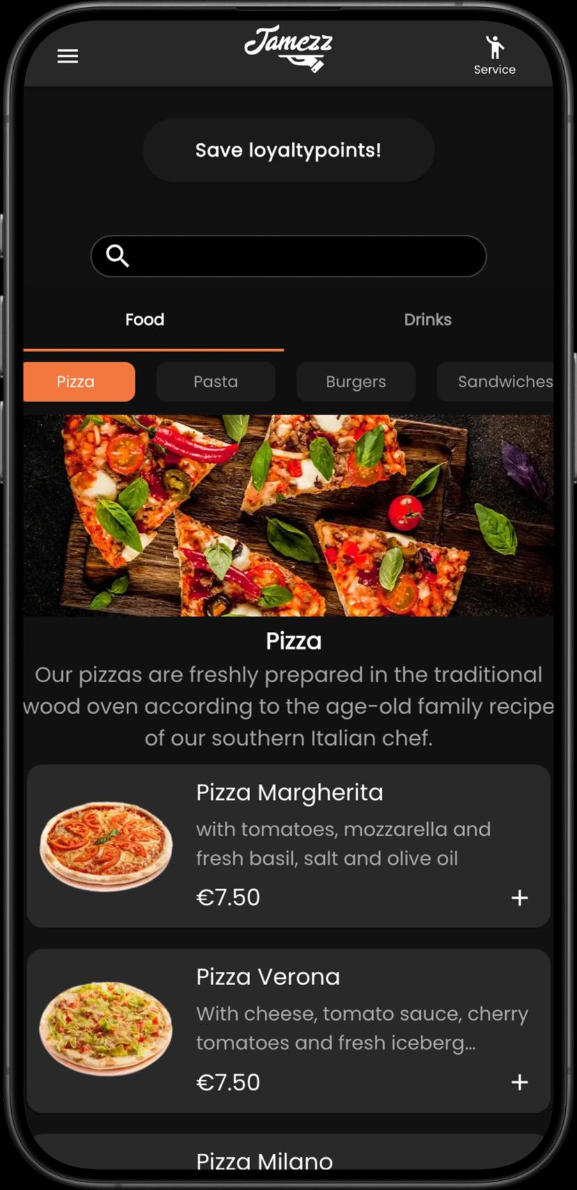 Jamezz QR ordering system - Contactless table ordering via smartphone QR code