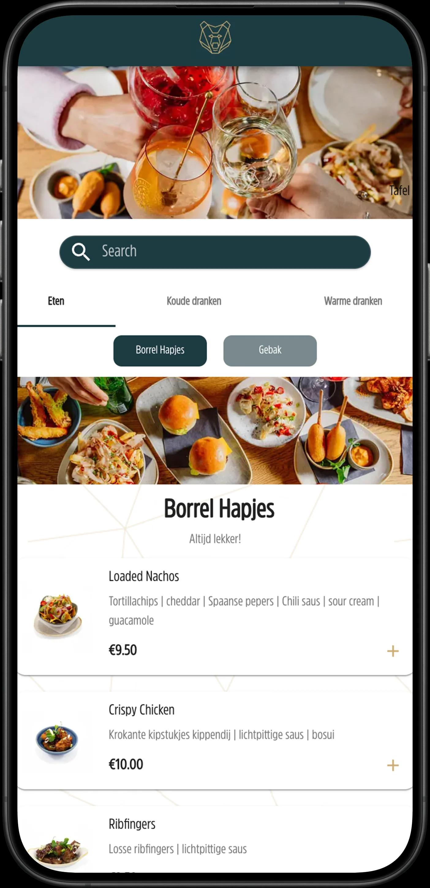 Jamezz QR-bestellen in actie bij De Beren restaurant — gasten bestellen via digitale menukaart op smartphone