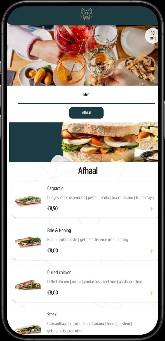 Jamezz mobile ordering app - De Beren mobile online ordering and delivery