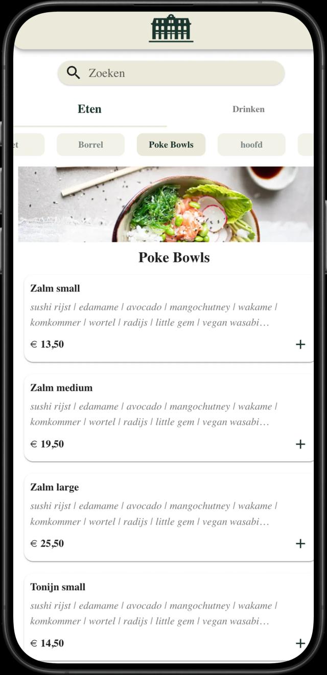 Jamezz mobile ordering app - Grand Café de Lindenhof mobile takeaway and delivery system